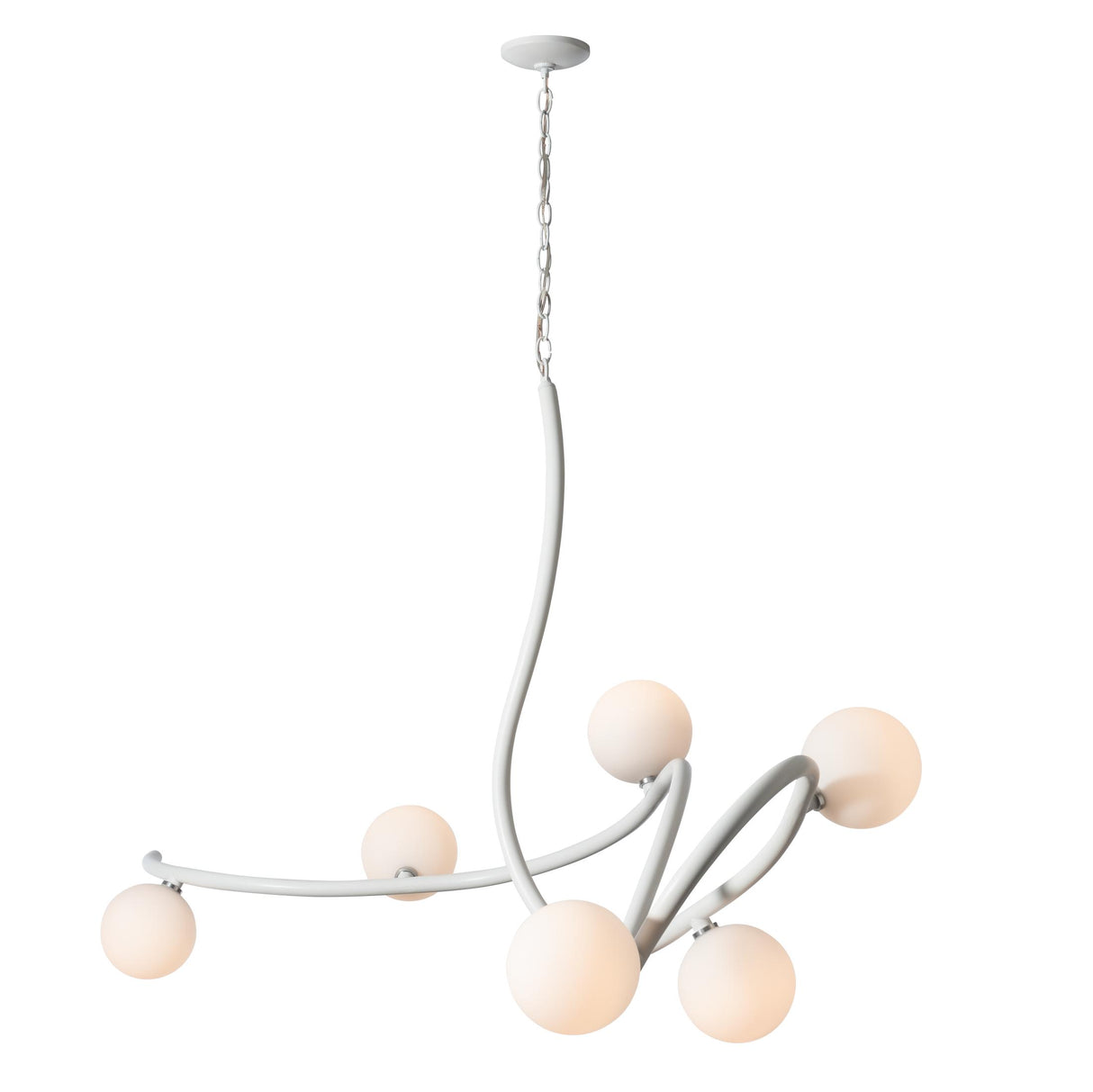 Hubbardton Forge 2023 White Opal Glass (GG) Slide XL 6-Light Pendant