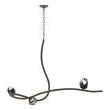 Hubbardton Forge 2023 Bronze Black Crystal (BP) Glacier 3-Light Pendant
