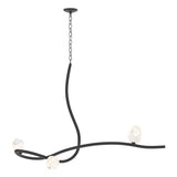 Hubbardton Forge 2023 Black White Crystal (WP) Glacier 3-Light Pendant