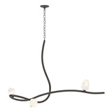 Hubbardton Forge 2023 Oil Rubbed Bronze White Crystal (WP) Glacier 3-Light Pendant