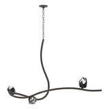 Hubbardton Forge 2023 Oil Rubbed Bronze Black Crystal (BP) Glacier 3-Light Pendant