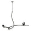 Hubbardton Forge 2023 Natural Iron Black Crystal (BP) Glacier 3-Light Pendant