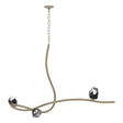 Hubbardton Forge 2023 Soft Gold Black Crystal (BP) Glacier 3-Light Pendant