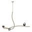 Hubbardton Forge 2023 Soft Gold Black Crystal (BP) Glacier 3-Light Pendant