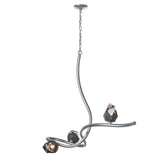 Hubbardton Forge 2023 Sterling Black Crystal (BP) Glacier 3-Light Pendant