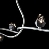 Hubbardton Forge 2023 Sterling Black Crystal (BP) Glacier 3-Light Pendant