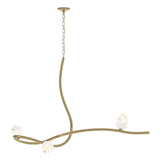 Hubbardton Forge 2023 Modern Brass White Crystal (WP) Glacier 3-Light Pendant