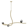 Hubbardton Forge 2023 Modern Brass Black Crystal (BP) Glacier 3-Light Pendant