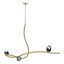 Hubbardton Forge 2023 Modern Brass Black Crystal (BP) Glacier 3-Light Pendant