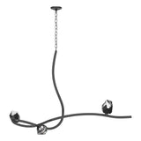 Hubbardton Forge 2023 Ink Black Crystal (BP) Glacier 3-Light Pendant