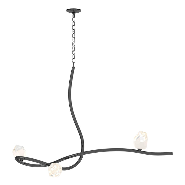 Hubbardton Forge 2023 Ink White Crystal (WP) Glacier 3-Light Pendant
