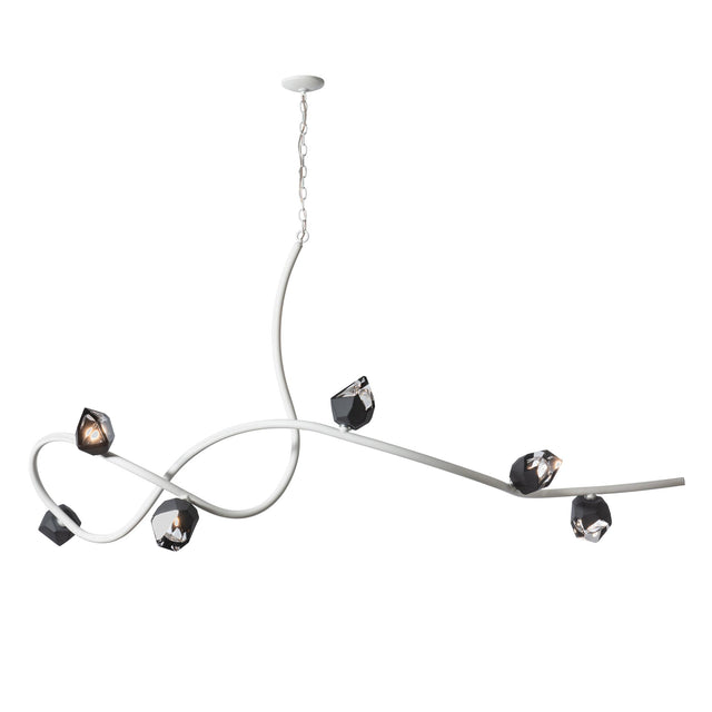 Hubbardton Forge 2023 White Black Crystal (BP) Glacier XL 6-Light Pendant