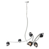 Hubbardton Forge 2023 White Black Crystal (BP) Glacier XL 6-Light Pendant