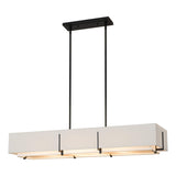 Hubbardton Forge 2019 Black Natural Anna Shade (SF) Multi Exos Rectangular Pendant