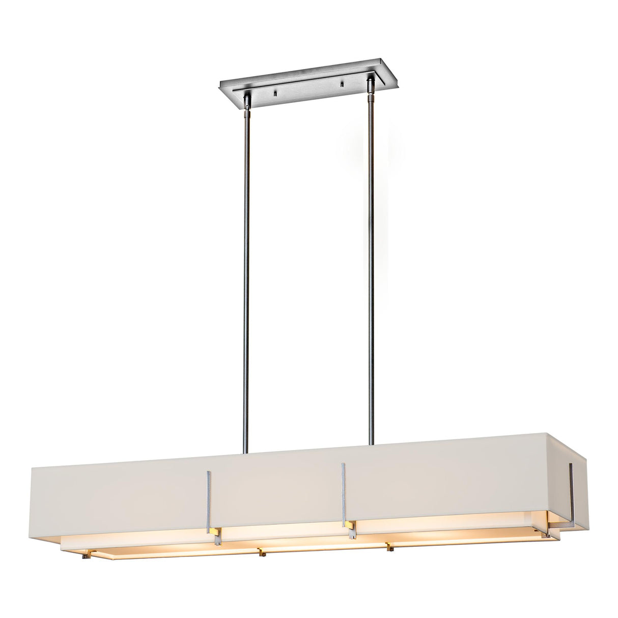 Hubbardton Forge 2019 Sterling Natural Anna Shade (SF) Multi Exos Rectangular Pendant