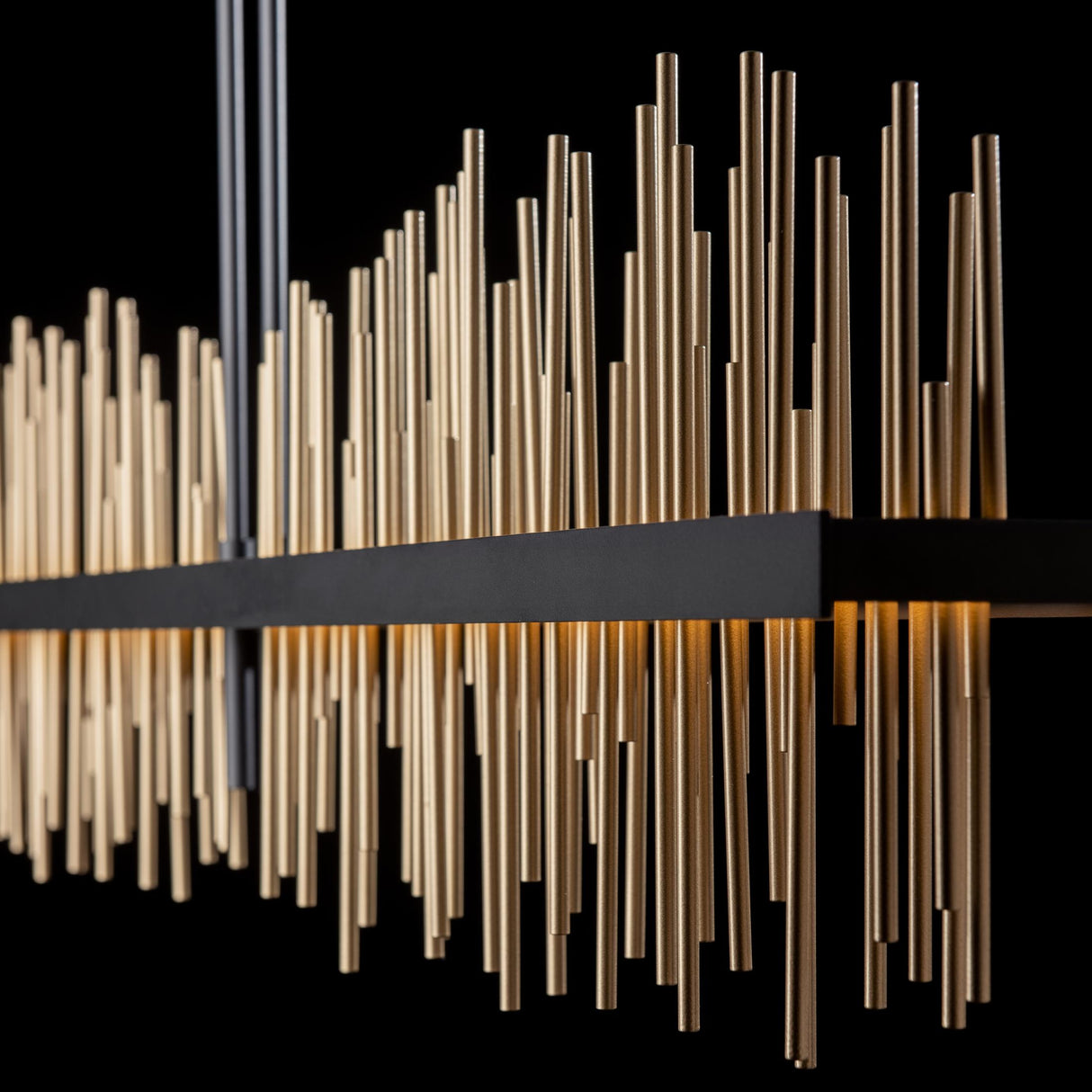 Hubbardton Forge 2020 Black Soft Gold Multi Gossamer Large LED Pendant