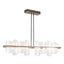 Hubbardton Forge 2021 Bronze White Swirl Glass (YR) Multi Vitre Large Linear LED Pendant