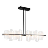 Hubbardton Forge 2021 Black White Swirl Glass (YR) Multi Vitre Large Linear LED Pendant
