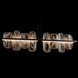 Hubbardton Forge 2021 Black White Swirl Glass (YR) Multi Vitre Large Linear LED Pendant