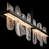 Hubbardton Forge 2021 Black White Swirl Glass (YR) Multi Vitre Large Linear LED Pendant