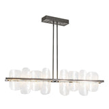 Hubbardton Forge 2021 Natural Iron White Swirl Glass (YR) Multi Vitre Large Linear LED Pendant