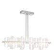 Hubbardton Forge 2021 Vintage Platinum White Swirl Glass (YR) Multi Vitre Large Linear LED Pendant