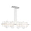 Hubbardton Forge 2021 Vintage Platinum White Swirl Glass (YR) Multi Vitre Large Linear LED Pendant
