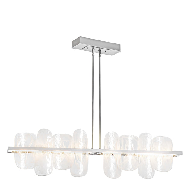 Hubbardton Forge 2021 Vintage Platinum White Swirl Glass (YR) Multi Vitre Large Linear LED Pendant