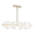Hubbardton Forge 2021 Soft Gold White Swirl Glass (YR) Multi Vitre Large Linear LED Pendant