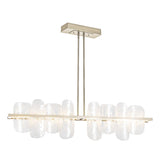 Hubbardton Forge 2021 Soft Gold White Swirl Glass (YR) Multi Vitre Large Linear LED Pendant
