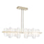 Hubbardton Forge 2021 Soft Gold White Swirl Glass (YR) Multi Vitre Large Linear LED Pendant