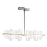 Hubbardton Forge 2021 Sterling White Swirl Glass (YR) Multi Vitre Large Linear LED Pendant