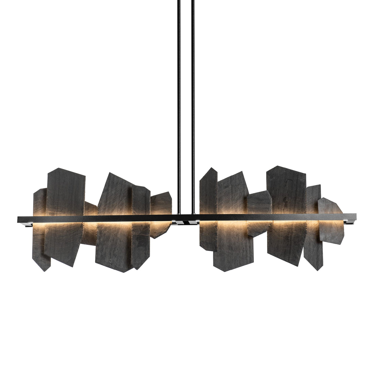 Hubbardton Forge 2021 Black Slate Multi Ardesia Linear LED Pendant