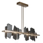 Hubbardton Forge 2021 Soft Gold Slate Multi Ardesia Linear LED Pendant