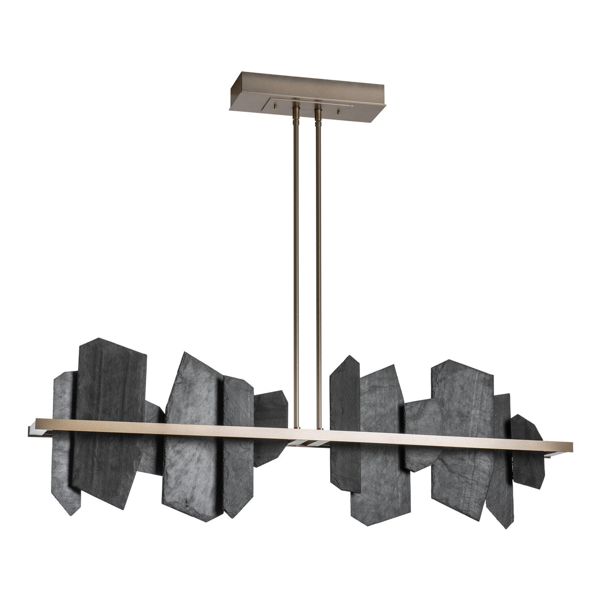 Hubbardton Forge 2021 Soft Gold Slate Multi Ardesia Linear LED Pendant
