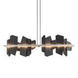 Hubbardton Forge 2021 Vintage Platinum Slate Multi Ardesia Linear LED Pendant