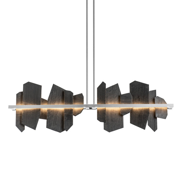 Hubbardton Forge 2021 Vintage Platinum Slate Multi Ardesia Linear LED Pendant