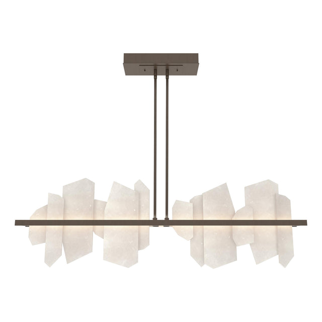 Hubbardton Forge 2024 Bronze Alabaster Multi Volterra Linear LED Pendant