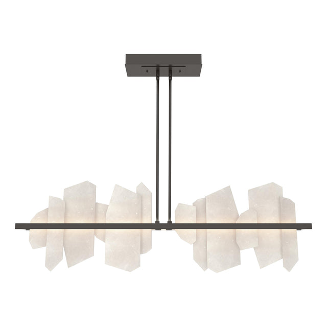 Hubbardton Forge 2024 Oil Rubbed Bronze Alabaster Multi Volterra Linear LED Pendant