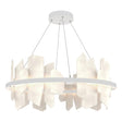Hubbardton Forge 2024 White Alabaster Standard Volterra Circular LED Pendant