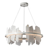 Hubbardton Forge 2024 White Alabaster Standard Volterra Circular LED Pendant
