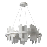 Hubbardton Forge 2024 White Alabaster Standard Volterra Circular LED Pendant