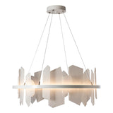 Hubbardton Forge 2024 White Alabaster Standard Volterra Circular LED Pendant