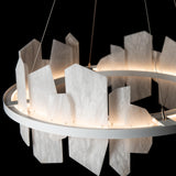 Hubbardton Forge 2024 White Alabaster Standard Volterra Circular LED Pendant