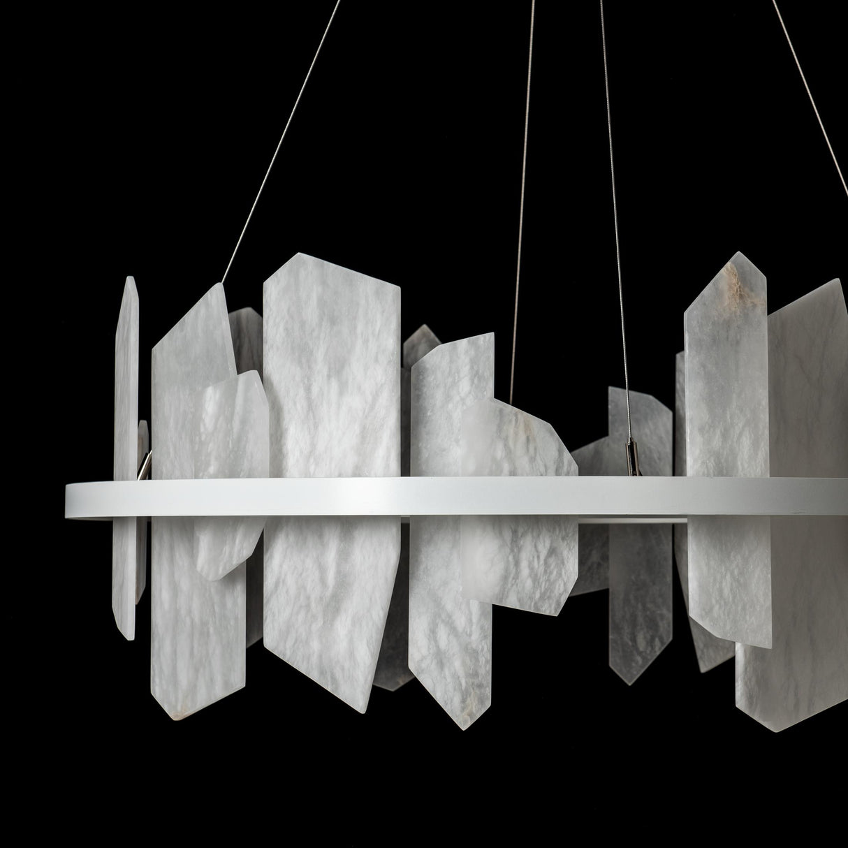 Hubbardton Forge 2024 White Alabaster Standard Volterra Circular LED Pendant
