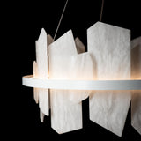 Hubbardton Forge 2024 White Alabaster Standard Volterra Circular LED Pendant