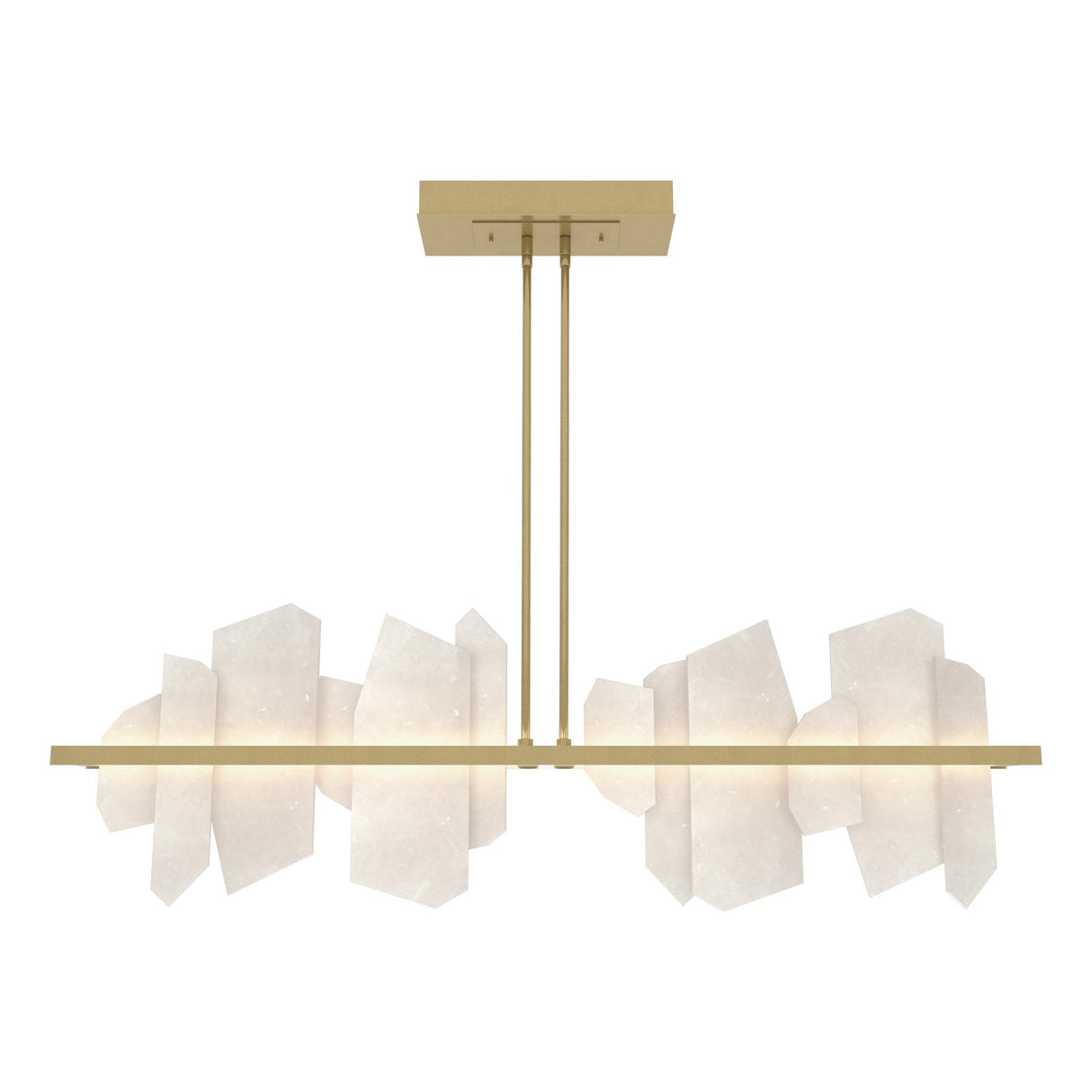 Hubbardton Forge 2024 Modern Brass Alabaster Multi Volterra Linear LED Pendant