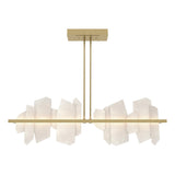 Hubbardton Forge 2024 Modern Brass Alabaster Multi Volterra Linear LED Pendant
