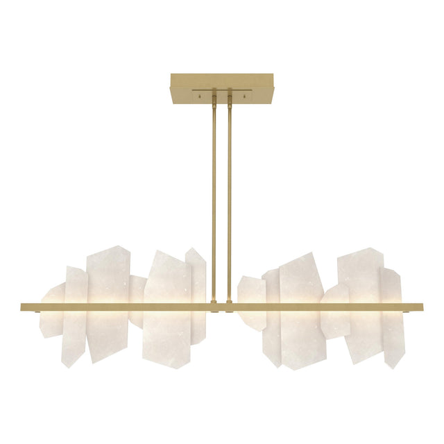 Hubbardton Forge 2024 Modern Brass Alabaster Multi Volterra Linear LED Pendant
