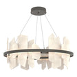 Hubbardton Forge 2024 Dark Smoke Alabaster Standard Volterra Circular LED Pendant